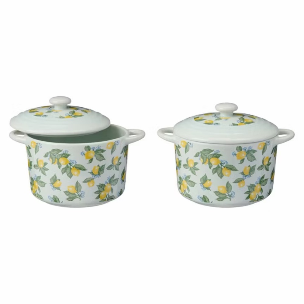 CROFTON Farmhouse Mini Casserole Dish - Lemon Print 2 pack